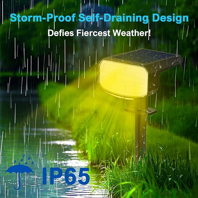 JEJOT Solar Spot Lights Outdoor Waterproof,6 Pack,2 Lighting Modes Solar Spotlights, Solar Lights for Yard Garden Lawn Landscape,Natural White