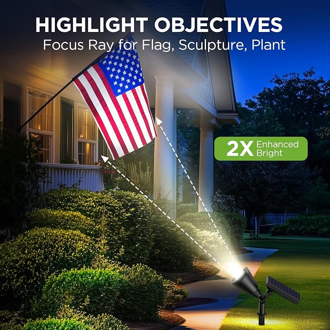 InnoGear Solar Lights Outdoor Waterproof Solar Garden Light for Outside Yard Landscape Lighting Pathway Spot Lights Spotlight Wall Light Auto On/Off, Pack of 6 (White)
