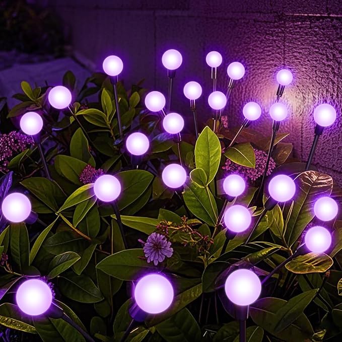 NBQQ Solar Lights Outdoor Waterproof 6 Pack of 36 LEDs Unique Gifts Women | Purple Swaying Solar Lights Outdoor for Yard Pathway Patio, Swaying Lawn Decor as Gardening Gifts for Women Holiday