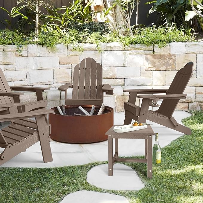 GARDENSTAR Adirondack Square Side Table,one-Tier Outdoor end Table, Patio Side Table for Pool,Porch,Backyard,Relaxing Companion