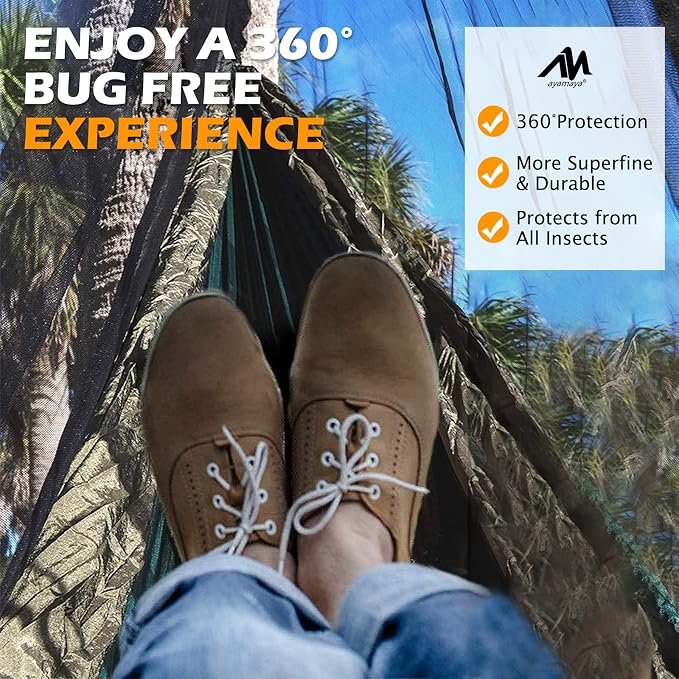 Hammock Bug Net + Underquilt, Mosquito Net & Full Length Under Quilt for Single Hammocks