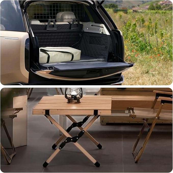 Portable Folding Table,4Ft Bamboo Outdoor Camping Table,Low Picnic Table for Sitting on the Floor,Beach Foldable Table with Carry Bag and Tablecloth,Boho Table for Camping,BBQ,Party