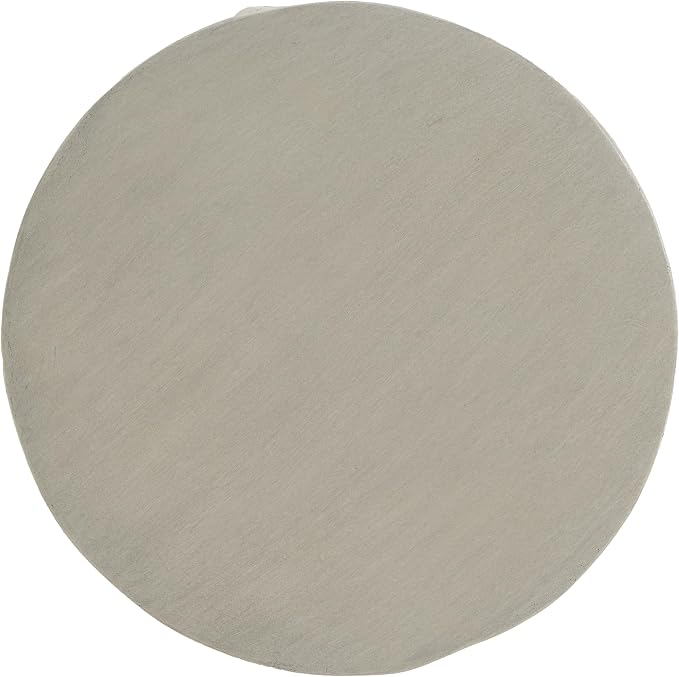 Round Outdoor Concrete Side Table, Cylinder Patio End Table, Faux Stacked Stone Accent Table with Wave for Indoor Outdoor, Garden Stool Coffee Table for Patio, Garden, Backyard - 16.42" Grey MgO