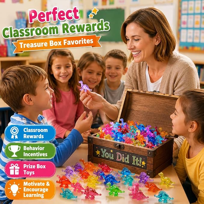 340 Pcs Mini Dinosaur Figures, Mini Resin Animals to Hide, Bulk Plastic Dinosaur Party Favors, Miniature Figurines,Small Classroom Prizes