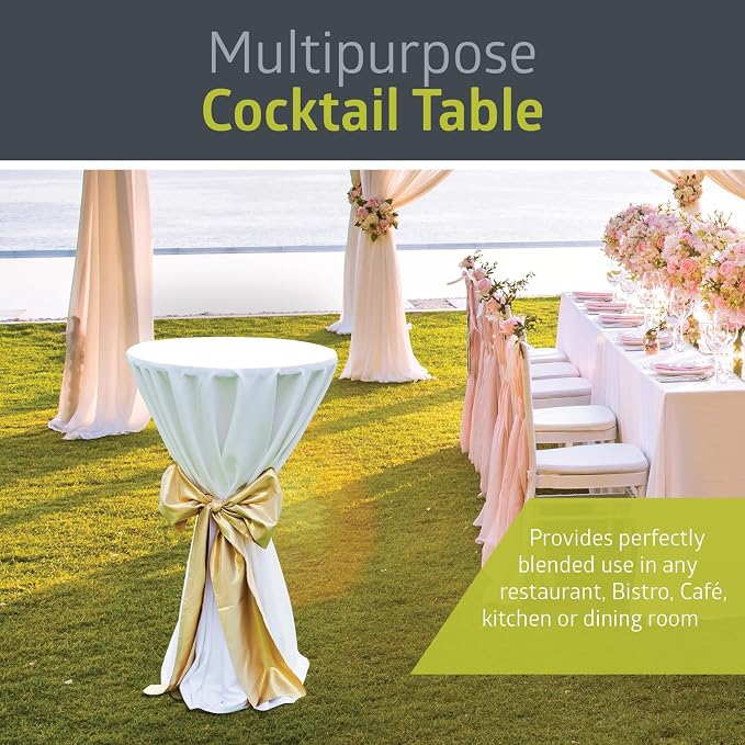 Pearington Bistro Pub Table Round Bar Height Cocktail Table for Home Bar, Round Bar Tables for Party, Dining Room, Living Room and Wedding, Metal Base MDF Top Obsidian, 40.6 Inch Height, 2pk