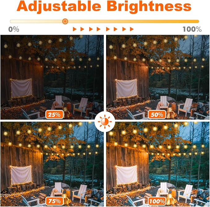 150FT LED Outdoor String Lights with Dimmable 3 Color Lights with Remote | String Light for Outside, G40 Globe Waterproof Patio Lights with 75+2 Shatterproof Bulbs for Party Backyard BBQ House Camping