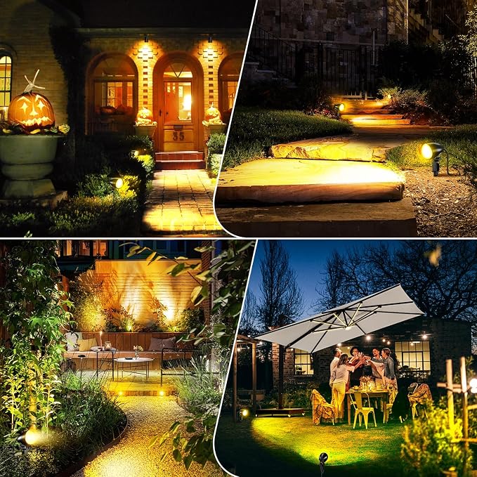 20W Outdoor Spotlight,IP66 Landscape Lighting for Yard, 2 Pack | 1880LM high brightness, CRI>80, 85% energy saving, 3-prong cord,plug and play,Ideal for yards, pathways, gardens, and patios