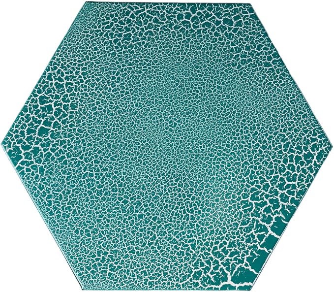 12" Teal Outdoor Side Table, Metal Cutout Side Table, Patio Garden Stool | Coffee End Tables for Small Spaces, Living Room, Backyard, Poolside