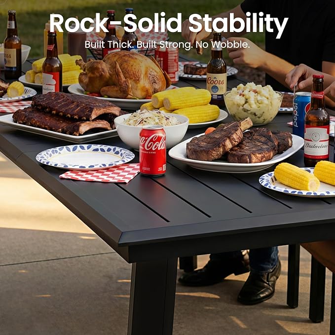 11-Piece Aluminum Patio Dining Set with Stackable Wicker Chairs | 94" Rectangular Outdoor Dining Table and Grey Barrel Chairs Weather Resistant Furniture for Backyard, Deck, Poolside