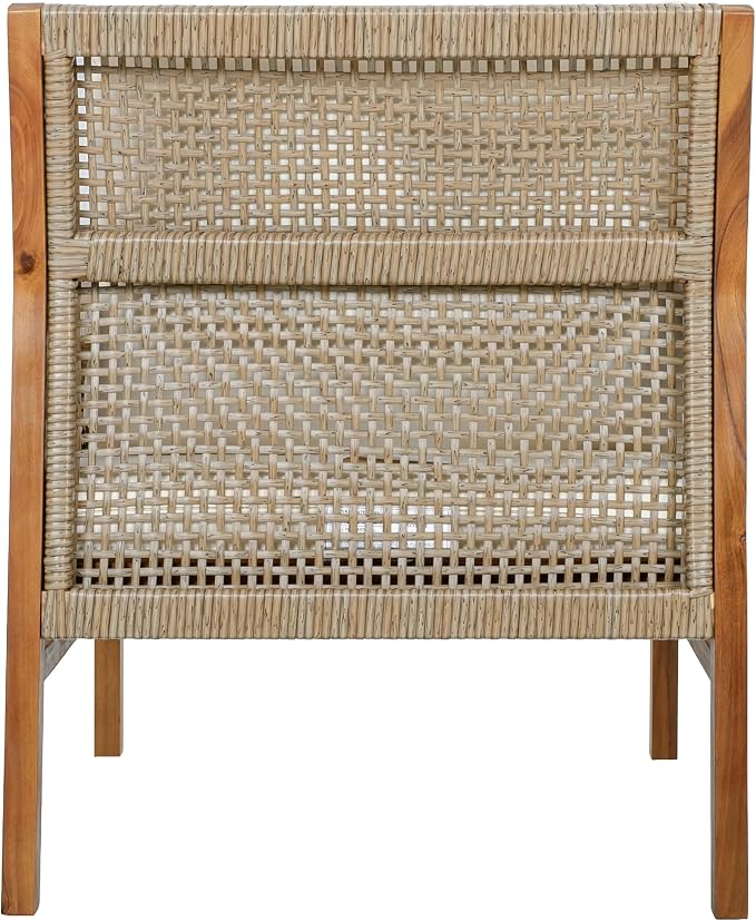 Christopher Knight Home Zura 4 Piece Patio Furniture Set with Removable Cushion, Outdoor Acacia Wood Conversation Set with Ottoman, Outdoor Sectional Sofa Set with Coffee Table, Teak+Cream