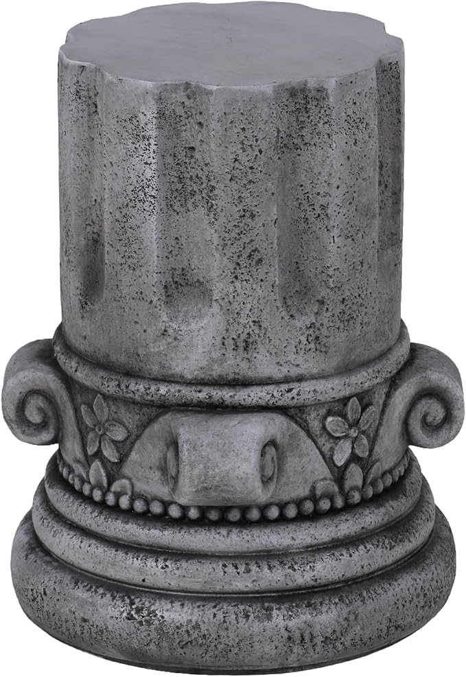 Cement Outdoor Side Table, Modern Round Garden Stool Accent Table, MGO Patio End Table Indoor Outdoor Living Room Patio Deck Garden