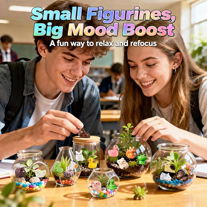 Zerobe Miniature Resin Animal Sets: Tiny Collectible Figurine Bulk Pack (Animal Mix)