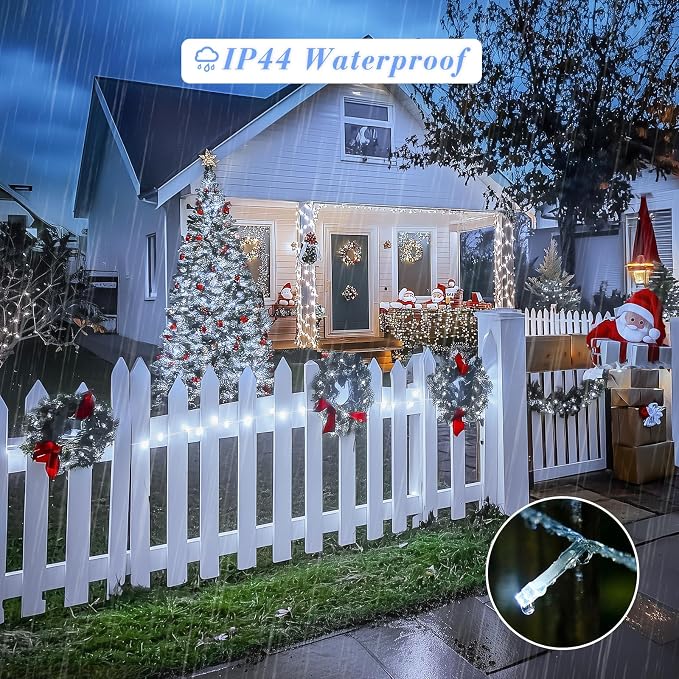 JMEXSUSS Clear Wire 720LED 230 FT White Christmas Lights with 8 Modes | Outdoor Waterproof Christmas Light Plug in, Twinkle String Lights Indoor Bedroom for Christmas Decorations