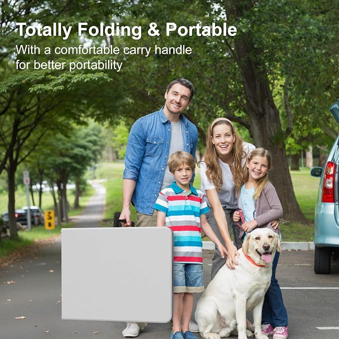 8PK Folding Table, 6FT Portable Plastic Folding Table, Foldable Dining Tables with Carrying Handle for Party, Picnic, Camping, Easy to Fold and Storage, for Indoor or Outdoor Use