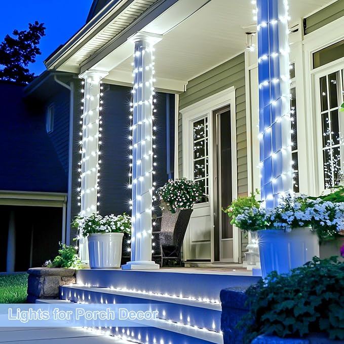 JMEXSUSS 800 LED White String Lights Indoor Outdoor, Wedding Lights Plug in | Christmas Tree Lights with Remote, Decorative Lights for Room Classroom Yards Patio Decor, Timer