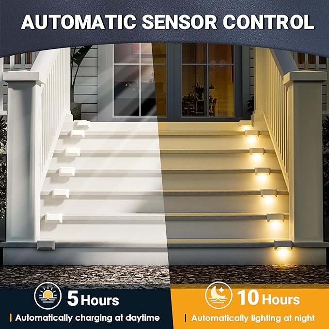 SOLPEX Solar Fence Lights Outdoor 16 Pack, Waterproof Led, Warm White | Led Solares Light for for Outdoor Step Stairs, Deck, Fence, Yard, Patio, and Balcony