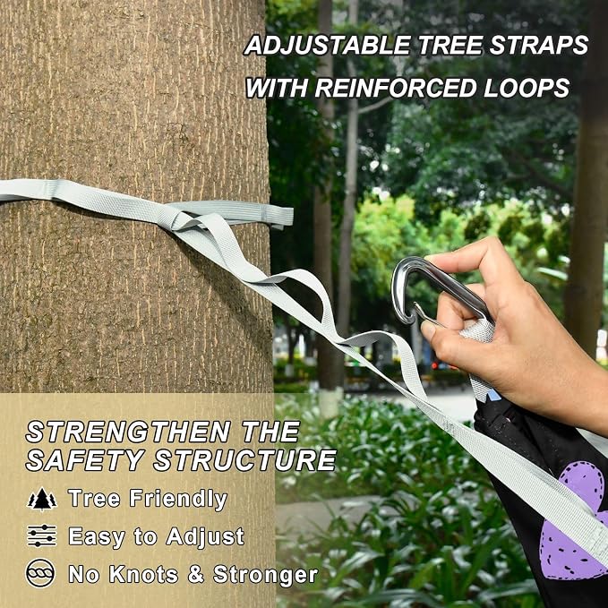 Camping Hammock Outdoor Hammocks for Outside Pink Leopard Cute Beach Trees Portable Lightweight with Pockets Tree Straps Indoor