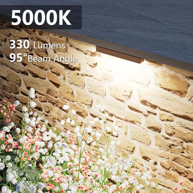 VOLISUN 7 Inch Retaining Wall Lights, 5000K Hardscape Lighting, 16 Pack | IP65 Waterproof, Cuttable Low Voltage Landscape Lighting, 12V Paver Lights, 3W Outdoor Step Lights, ETL