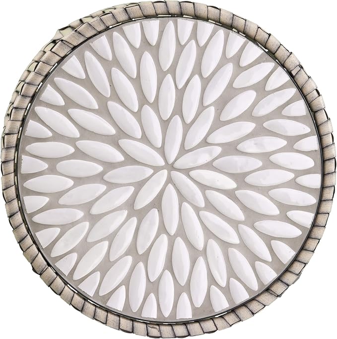 SEI Outdoor Patio Furniture - Melilani Round Outdoor Side Table - Transitional Design Natural Rattan - Fully Assembled - Ideal for Patio, Backyard (OD1086106)