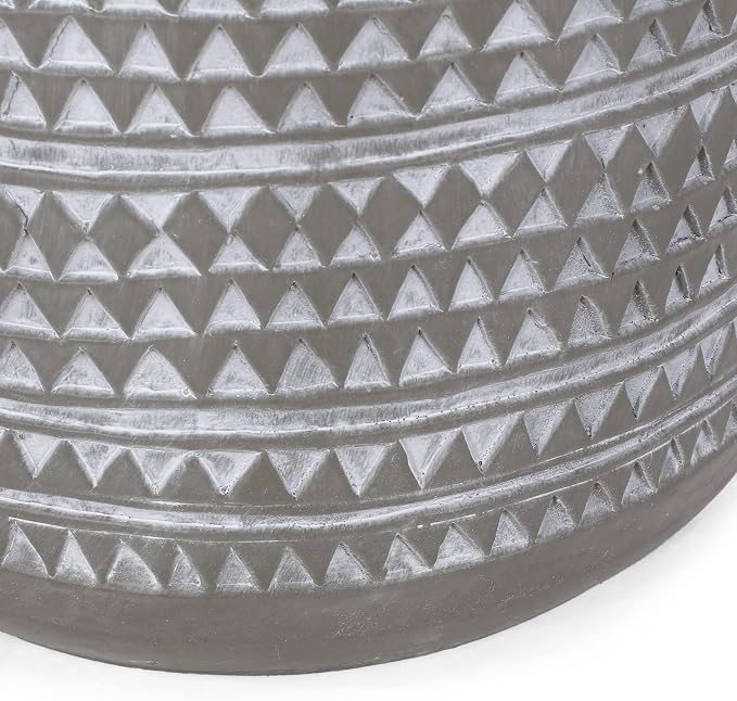 Outdoor Concrete Side Table, Light Grey