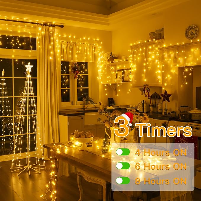 Ollny Icicle Lights for Outside 1000LED 82FT, Warm White Christmas Light with Remote 8Modes Timers Waterproof Dimmable, Plug in Hanging Lights for Outdoor Indoor House Roof Holiday