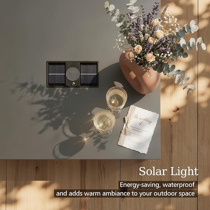 CAODOC 27" Square Outdoor Coffee Table with Umbrella Hole & Solar Light, Rust-Proof Metal Patio Table, Small Minimalist Low Accent Table for Living Room, Balcony, Deck, Backyard, Gray