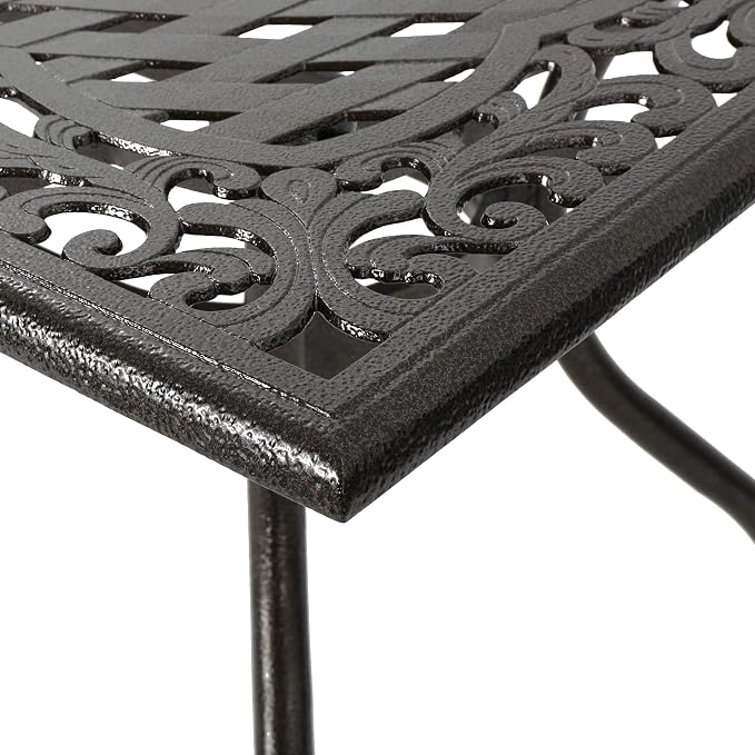 Christopher Knight Home Yamilet Traditional Outdoor Aluminum Rectangular Dining Table, Hammered Bronze