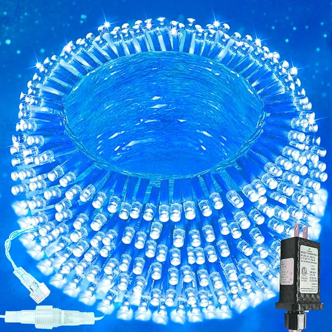200 LED Connectable String Lights, 66FT Christmas Lights Outdoor Indoor | Blue, 13 Modes, Timer, Clear Wire Waterproof Twinkle Fairy Lights Plug in for Bedroom Classroom Patio Xmas Tree Decor