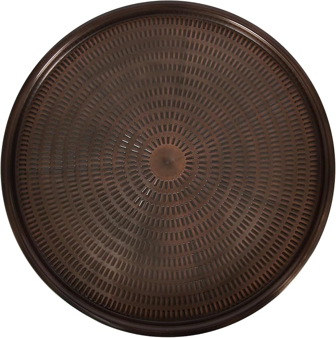 Kate and Laurel Mahdavi Modern Round Outdoor Coffee Table; 25 x 25 x 16; Bronze; Transitional Patio Coffee Table with Textured Top for Outdoor Furniture Decor