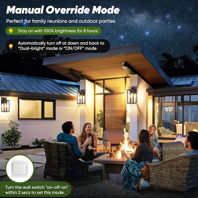 13" Upgraded Motion Sensor Outdoor Wall Light Fixture, Brown | Auto ON/OFF, 3 Lighting Modes, Waterproof, Rust-Resistant, Durable Metal & Clear Glass, Standard E26 Sockets, Easy to Install