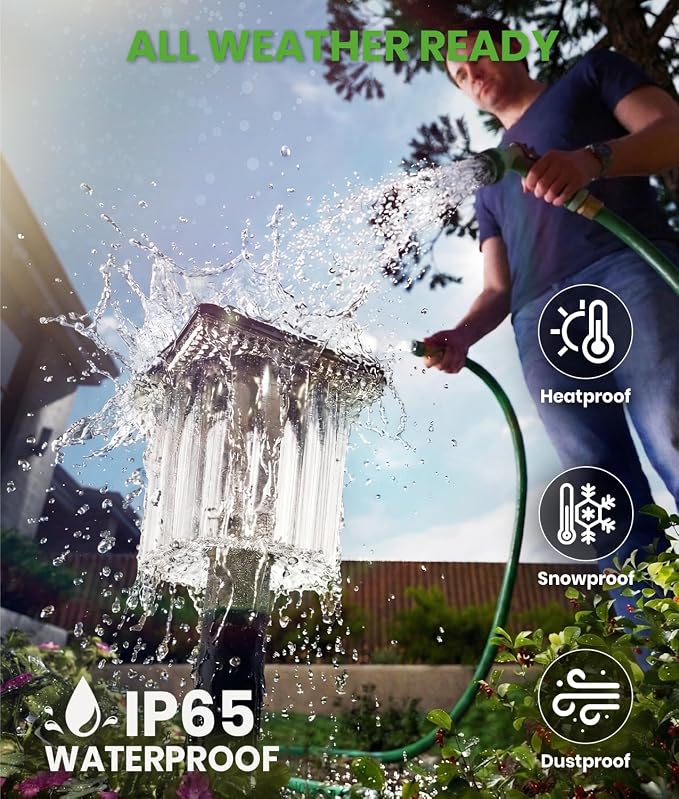 BITPOTT Super Bright Solar Pathway Lights 4 Pack, Adjustable Warm & Cold Solar Lights Outdoor Waterproof IP65, Auto On/Off, Outdoor Decor Light for Garden, Landscape, Path, Yard, Patio, Driveway