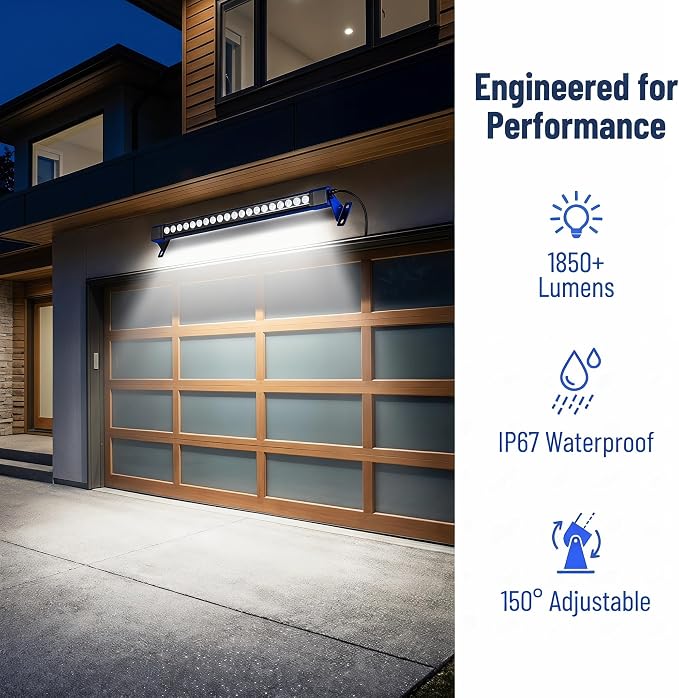 2Pack 36W Wall Washer Light 2FT 5000K 120V IP67 Waterproof Plug-in | Outdoor LED Light Bar/Lifespan 50K Hr/150° Adjustable/Landscaping Garages Driveways Home Theaters Wall Lighting Sculpture