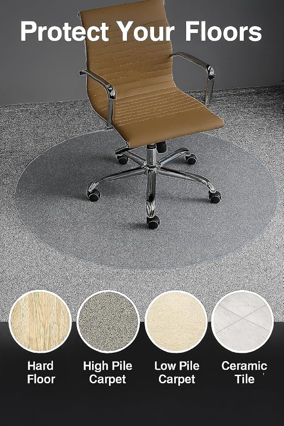 Audio-Visual Direct 42" Round Tempered Glass Table Top with Pencil Edge