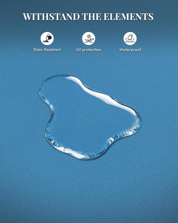 WWR Patio Furniture Set 7 Piece - All-Weather - Wicker Rattan Patio Outdoor Conversation Set, Modular Sectional Sofa for Backyard, Garden, Poolside, Balcony, Porch, Patio, Black/Navy Blue
