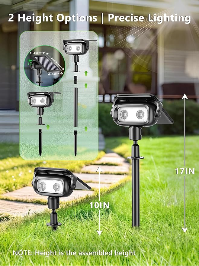 Brizled Smart Solar Spot Lights Outdoor LED Color Changing Landscape Lights | App Control; RGB/ Warm / Cool White Solar Uplights & Landscape Spotlight for Halloween Yard Tree Garden House Exterior