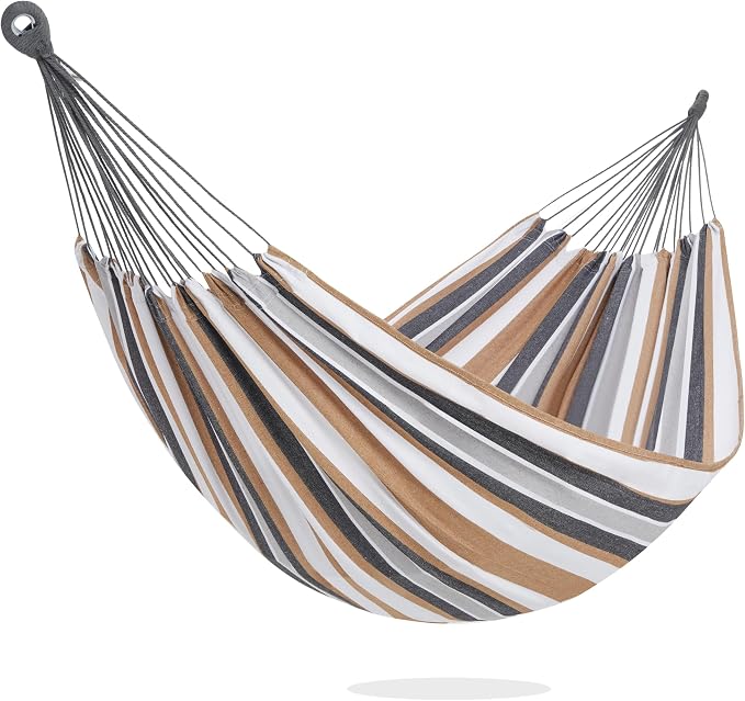 PNAEUT Single Hammocks for Outside, Replacement Outdoor Tree Hammock for Indoor Patio Porch Garden (Coffee, Small)