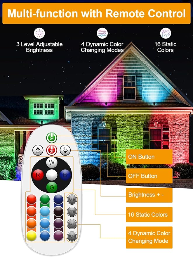 ZUCKEO 12W RGB Low Voltage Landscape Lights, LED Color Changing Landscape Lighting, IP66 Waterproof Outdoor Spotlight, 12V 24V Christmas Decorative Light for Yard Garden Path(12Pack)