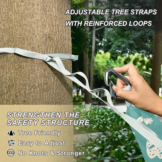 Camping Hammock Outdoor Hammocks for Outside Cactus Green Beach Trees Portable Lightweight with Pockets Tree Straps Indoor