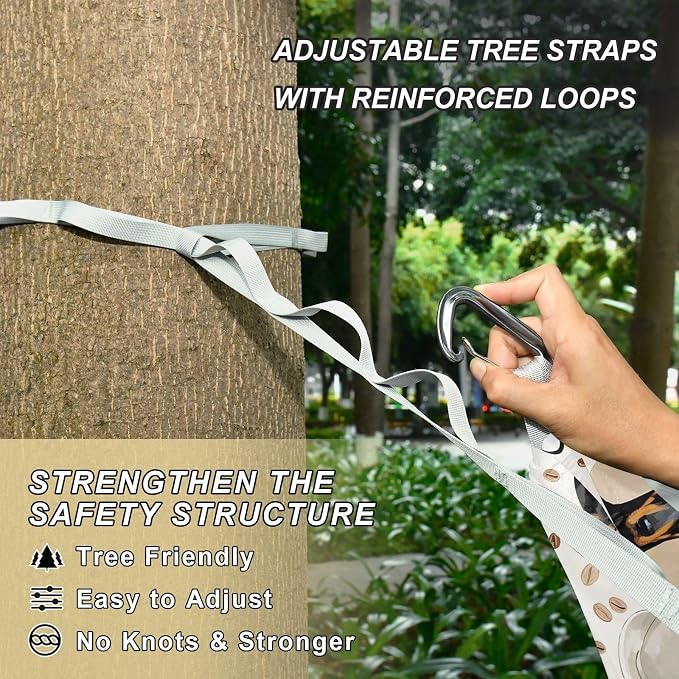 Camping Hammock Outdoor Hammocks for Outside German Shepherd Coffee Dog Beach Trees Portable Lightweight with Pockets Tree Straps Indoor