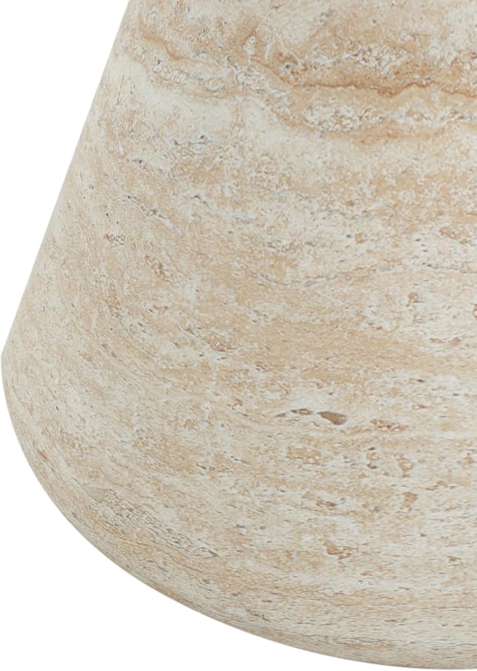Outdoor Side Table Faux Marble Side Tables Travertine End Table Round Small Coffee Tables for Patio, Garden Stool Plant Stand for Porch, Backyard, Magnesium Oxide，Hourglass,Waist Drum