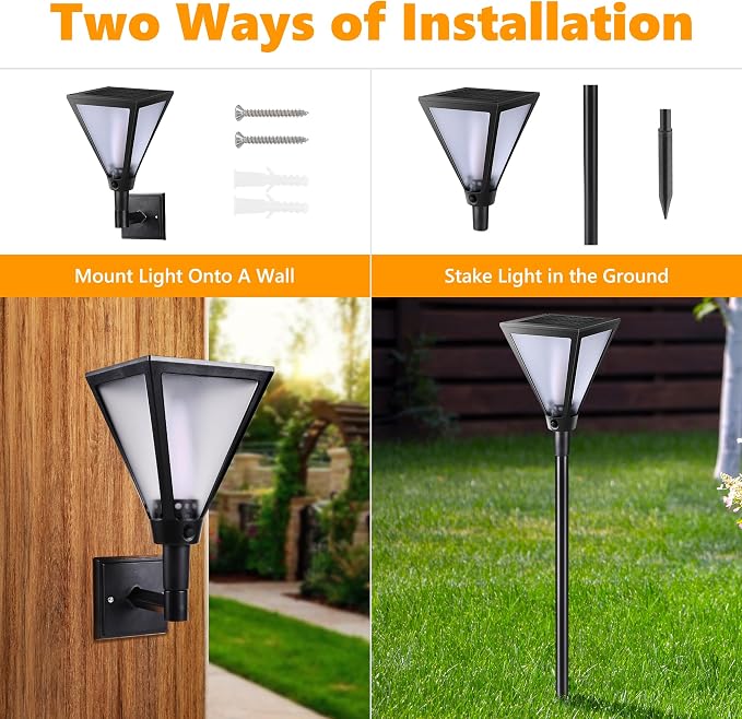 iBaycon 2 Pack 28in Solar Flame Torch Lights Outdoor Landscape Pathway Lamp | Solar Garden Lights Warm White, Flickering Flame Light Outdoor Waterproof for Yard Lawn Pathway Landscape Decorations