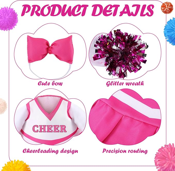 2 Pcs Cheerleader Porch Goose Outfit Clothes Cheerleading for 23" Goose Costume Garden Yard Outdoor Decorations