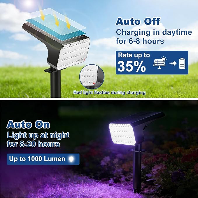 LANSOW Solar Spot Lights Outdoor Color Changing, 8Pack/7 Modes Waterproof Solar Christmas Landscape Spotlights, LED Solar Powered Flood Lights for Yard Garden Pathway Outside Halloween, Auto ON/Off