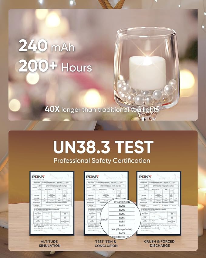 Homemory Cool White Flameless LED Tea Lights Candles, 200+Hour Battery Operated Fake Electric Votive TeaLights for Christmas, DIY Mood Lighting, Party, Holiday, Funeral, Home Decor, 24-Pack