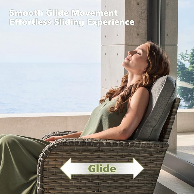 CAODOC Outdoor Sectional Patio Furniture Set,8 Pieces Wicker Conversation Sets L Shaped Couch,Out Door Sofa Outside Furniture with Swivel Chairs,Dark Gray