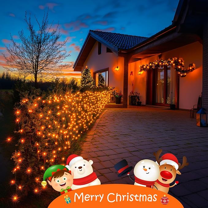 JMEXSUSS 150 LED Orange Halloween Lights Indoor, Fall Lights Plug in | 59Ft Connectable Orange String Lights Outdoor, 8 Modes Orange Lights for Halloween Thanksgiving Fireplace Tree Party Decor