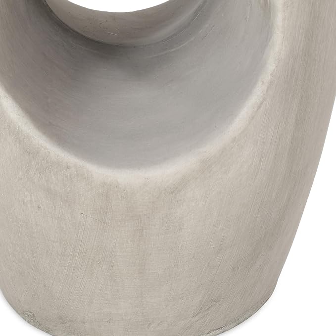 Patio Side Table, Round Concrete, Grey
