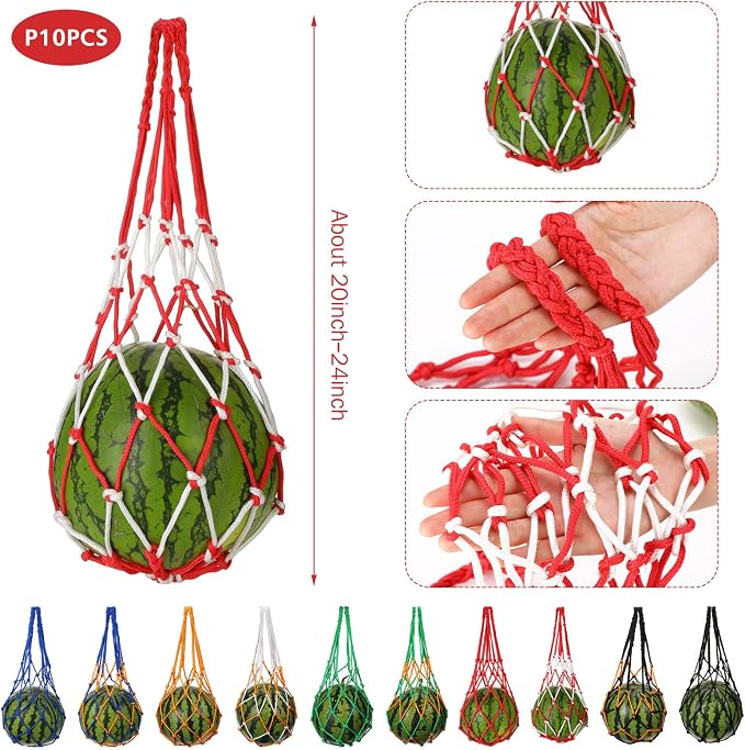 Irenare 20 Pcs Watermelon Net and Reusable Melon Cradles Hammock Watermelon Hammock Net for Garden Pumpkin Support Plant Honeydew Cantaloupes Ground Rot Holds up to 8lbs (Classic)