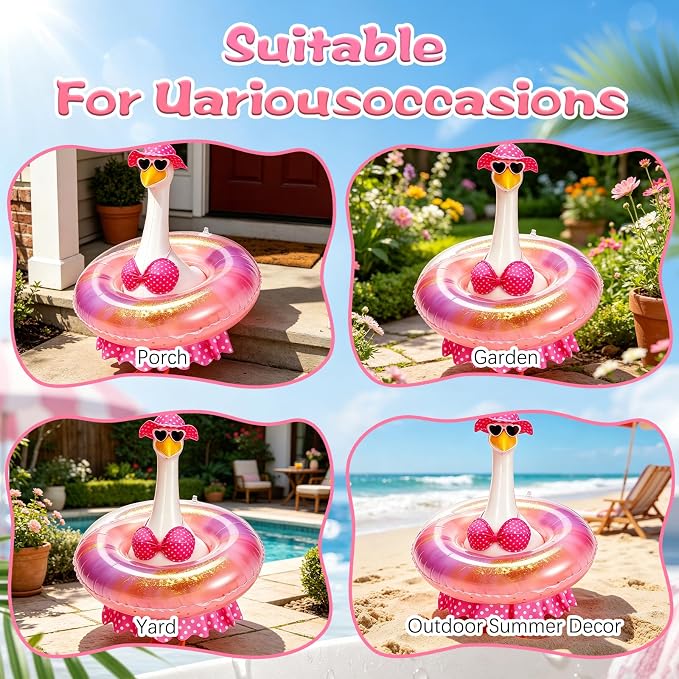 Porch Goose Summer Outfit,Hsummer Porch Goose Outfit,Porch Goose Bikini,Summer Garden Lawn Patio Yard Outdoor Decor (Pink)