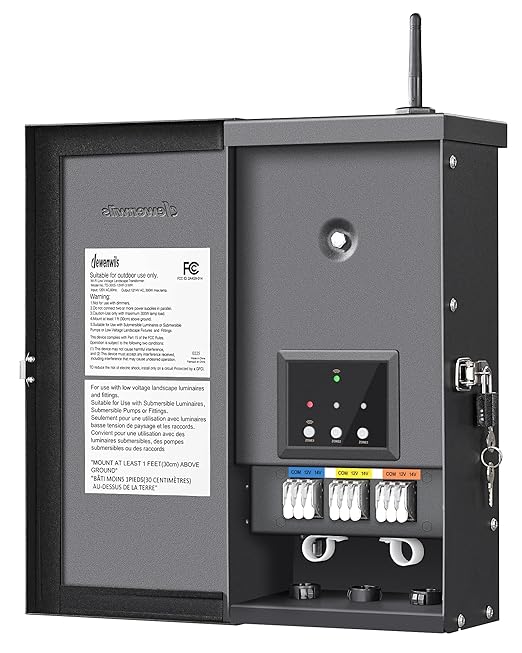 DEWENWILS 300W WiFi Smart Low Voltage Transformer with 3 Zones 300W | 120V AC to 12/14V AC, Compatible with Alexa & Google Assistant, Outdoor Smart Low Voltage Transformer for Outdoor Scenes